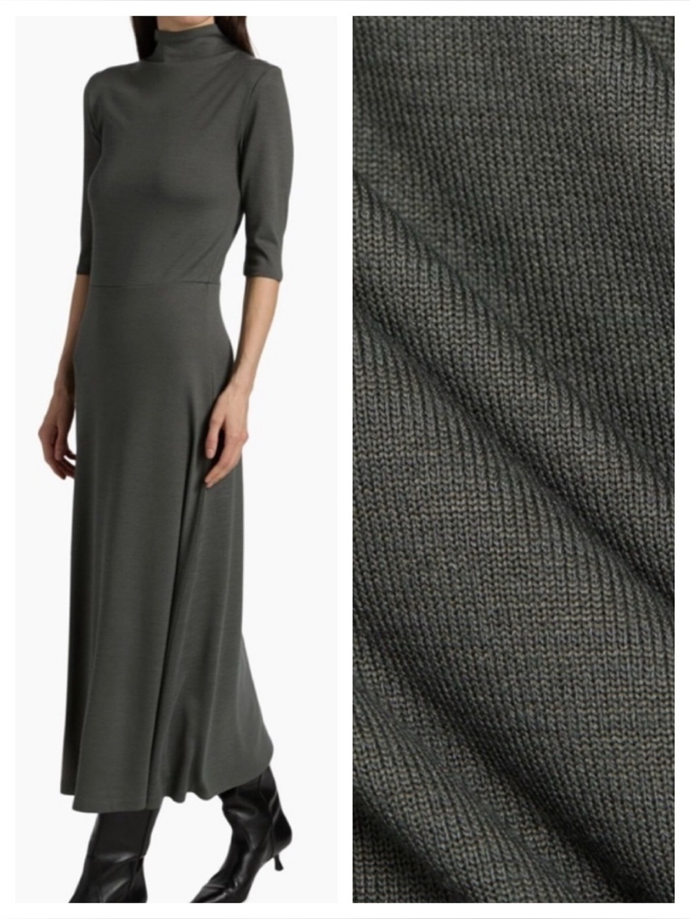 NEW Vince Turtleneck A-Line Knit Midi-Dress Sz S Malachite Green NWT